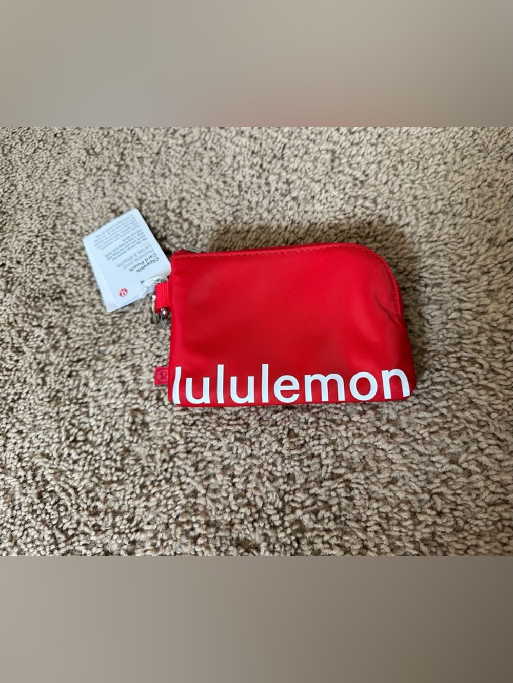 Lululemon Red Clippable Card Pouch.